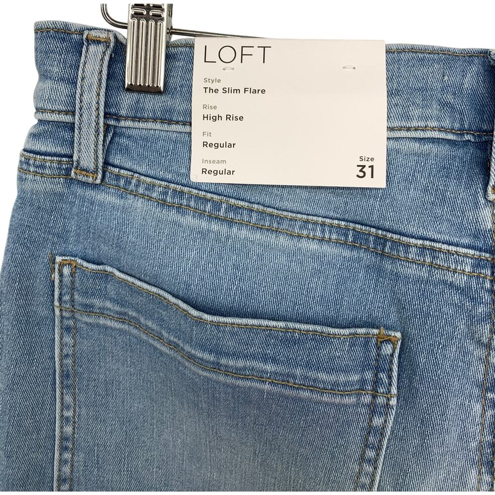 Ann Taylor Loft Jeans Women 31 Slim Flare Stretch Denim Front Pockets NWT New - Picture 5 of 7